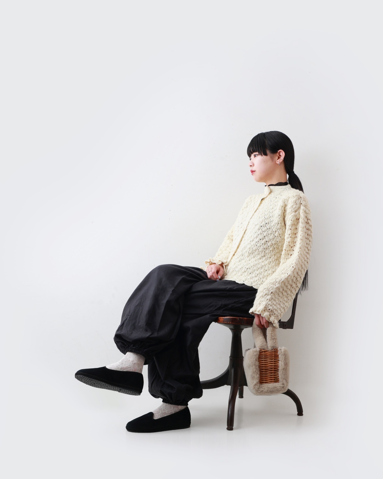 BUNON Khadi Khadi Silk Tuck Gather Balloon Pants