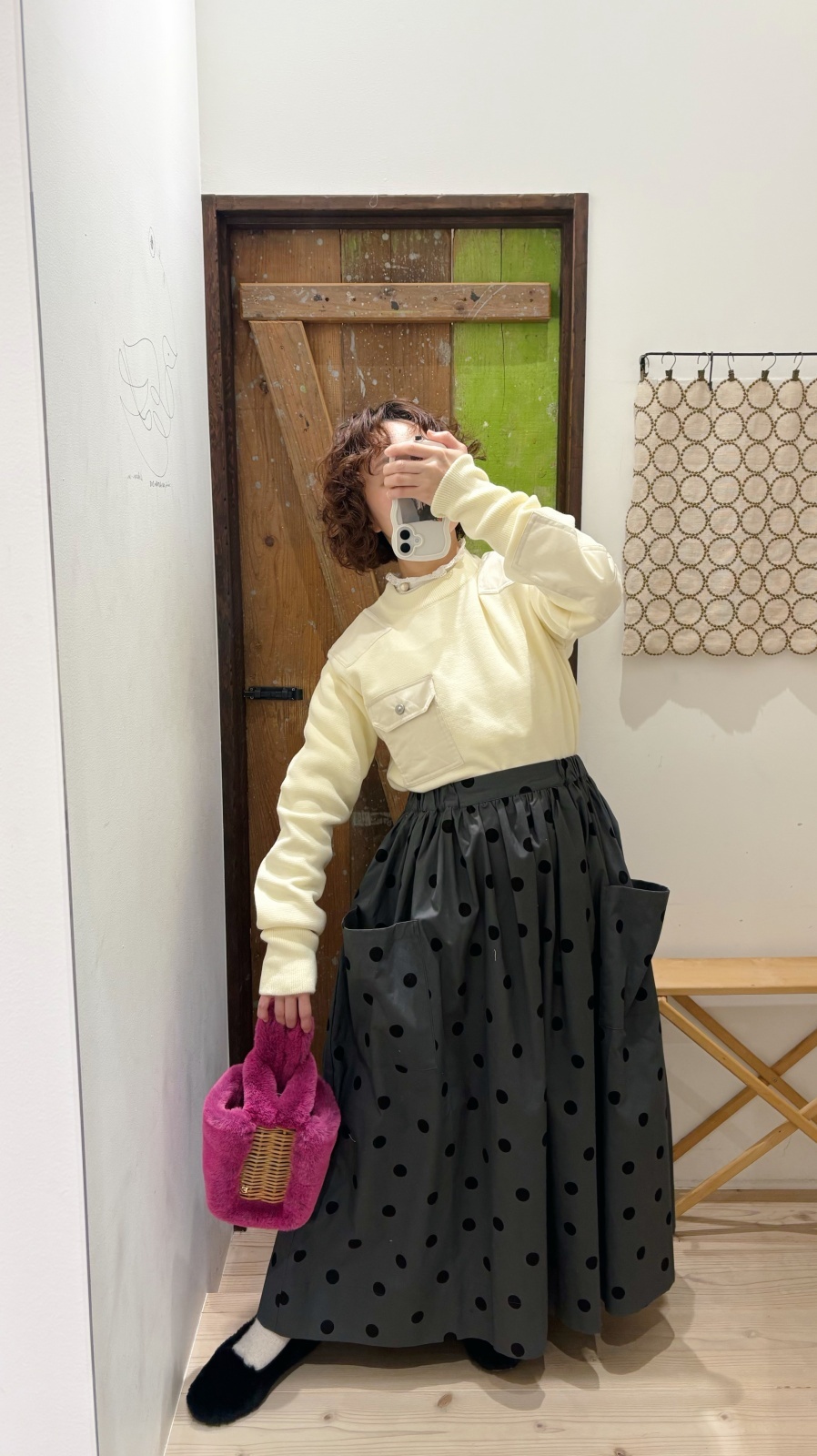 3 ET DEMI original gingham check skirt