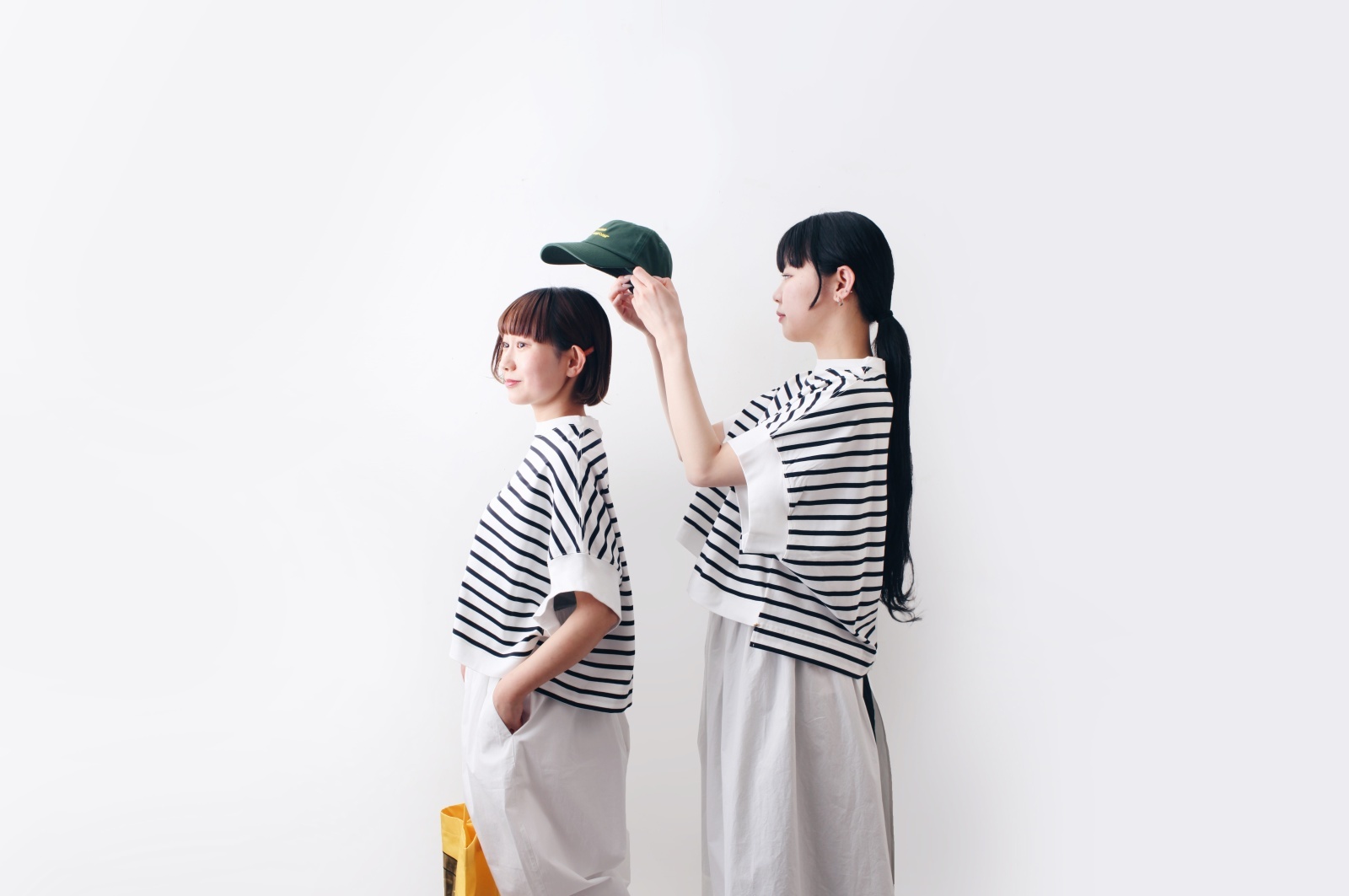 ebagos エバゴス フレンチスリーブシャツ・ボーダー
