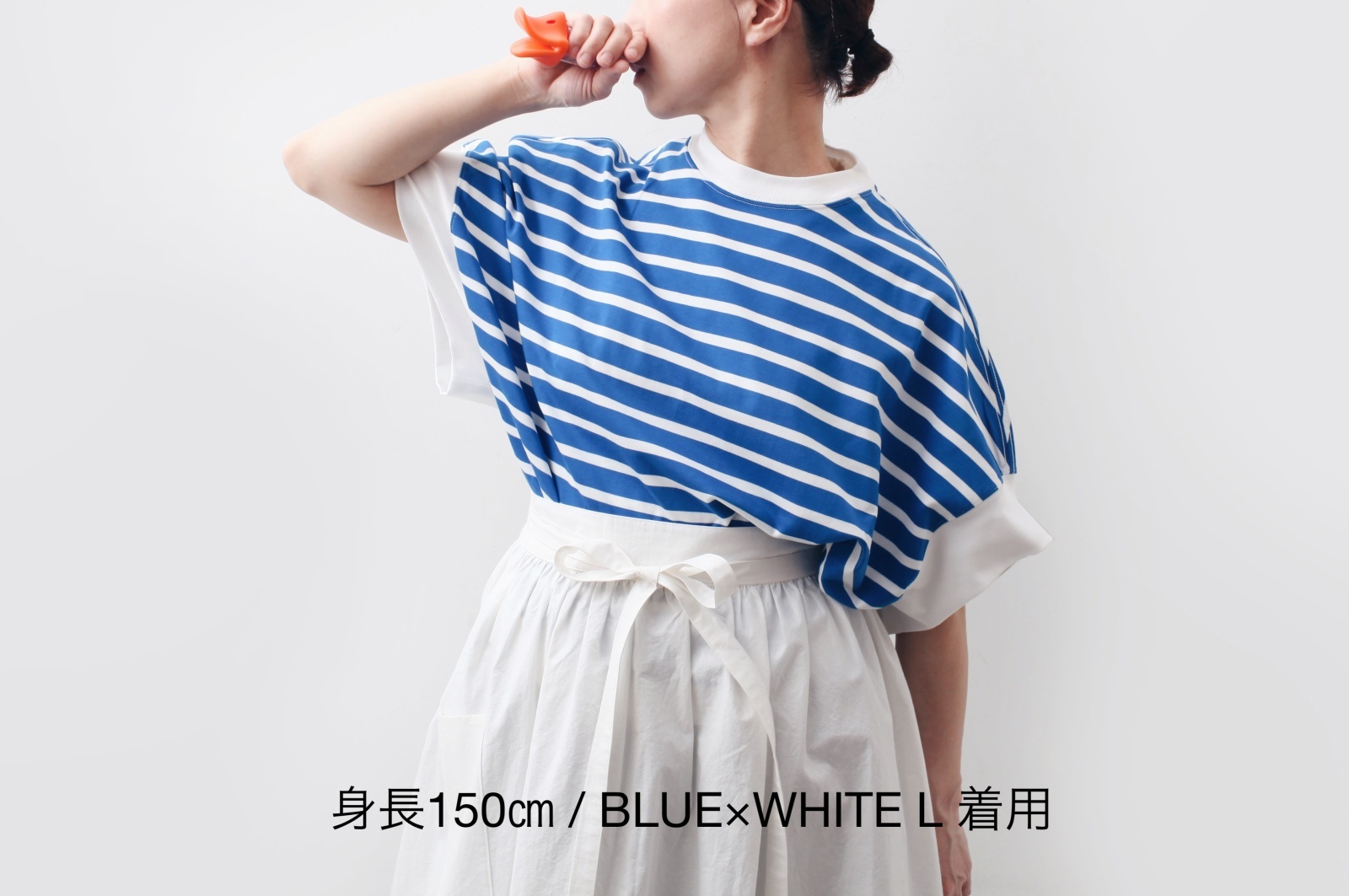 美品　エバゴス　ストライプシャツ ebagos エバゴス フレンチスリーブ・シャツ