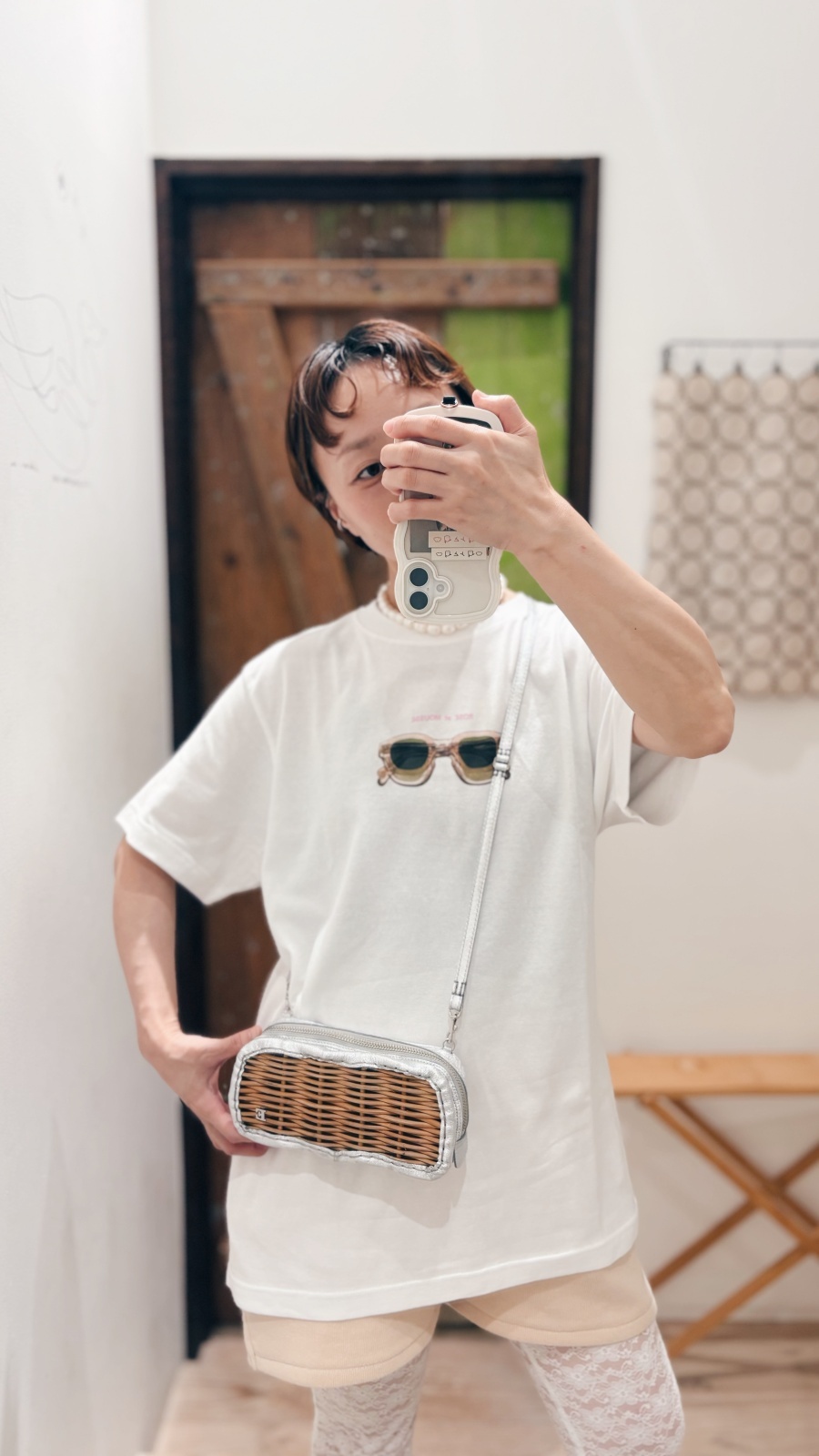 ebagos エバゴス ソフトメタリック 籐付き長財布 E金具