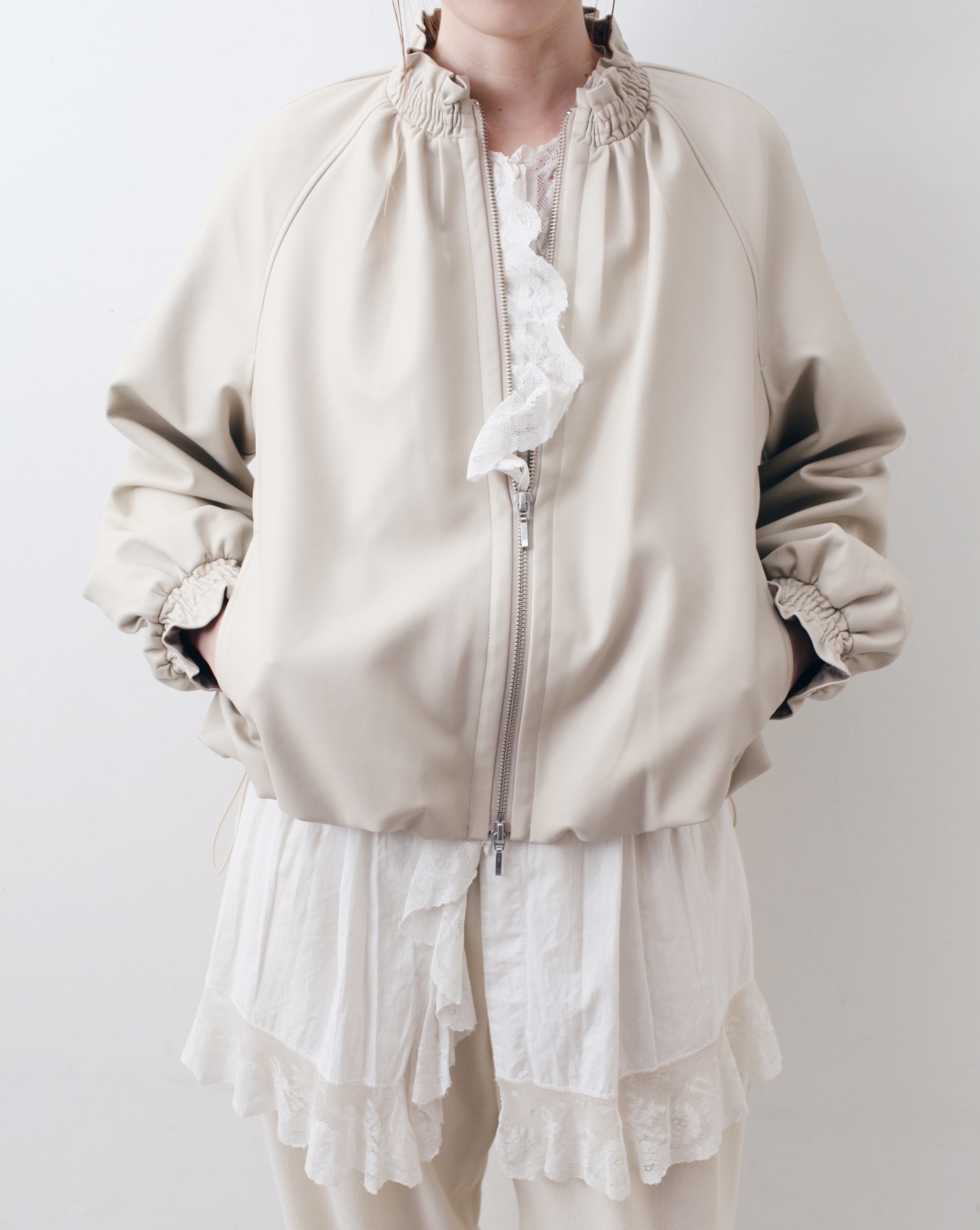 MARILYN MOON マリリンムーン soft eco-leather blouson