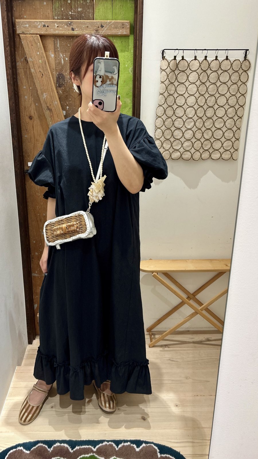 ebagos エバゴス 別注!! メタリックレザー リボンポシェット