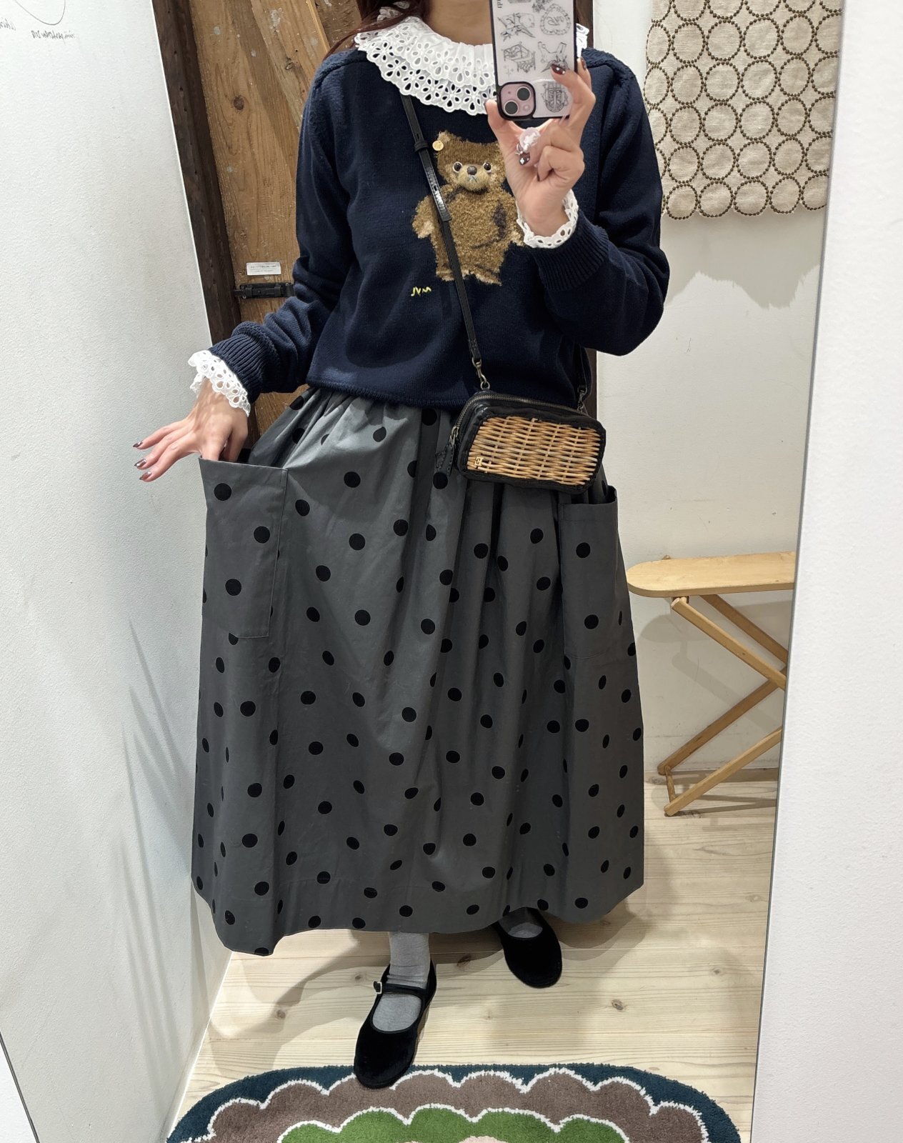 3 ET DEMI original gingham check skirt