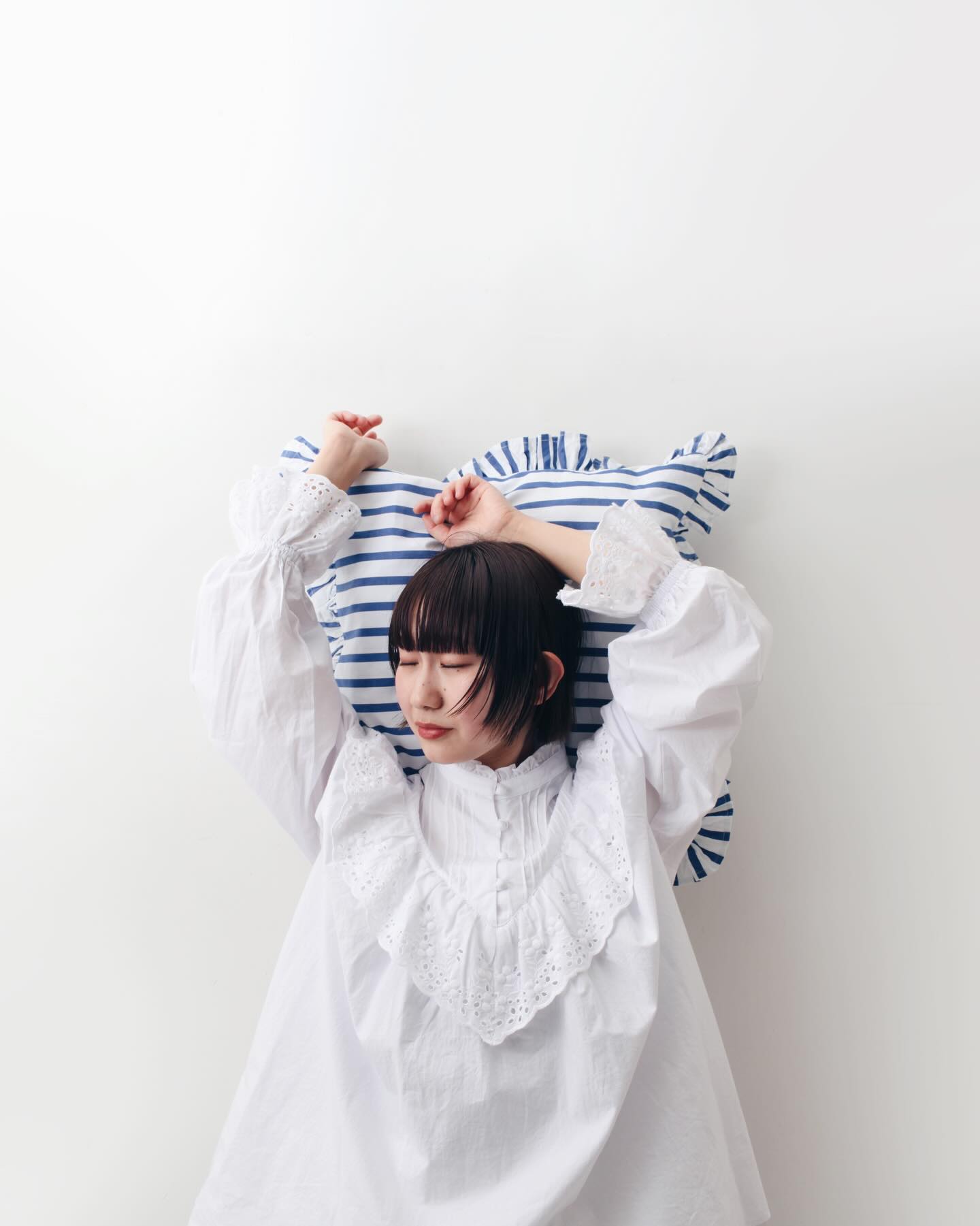 Dot and Stripes CHILD WOMAN 別注!! スタンドカラーレースブラウス
