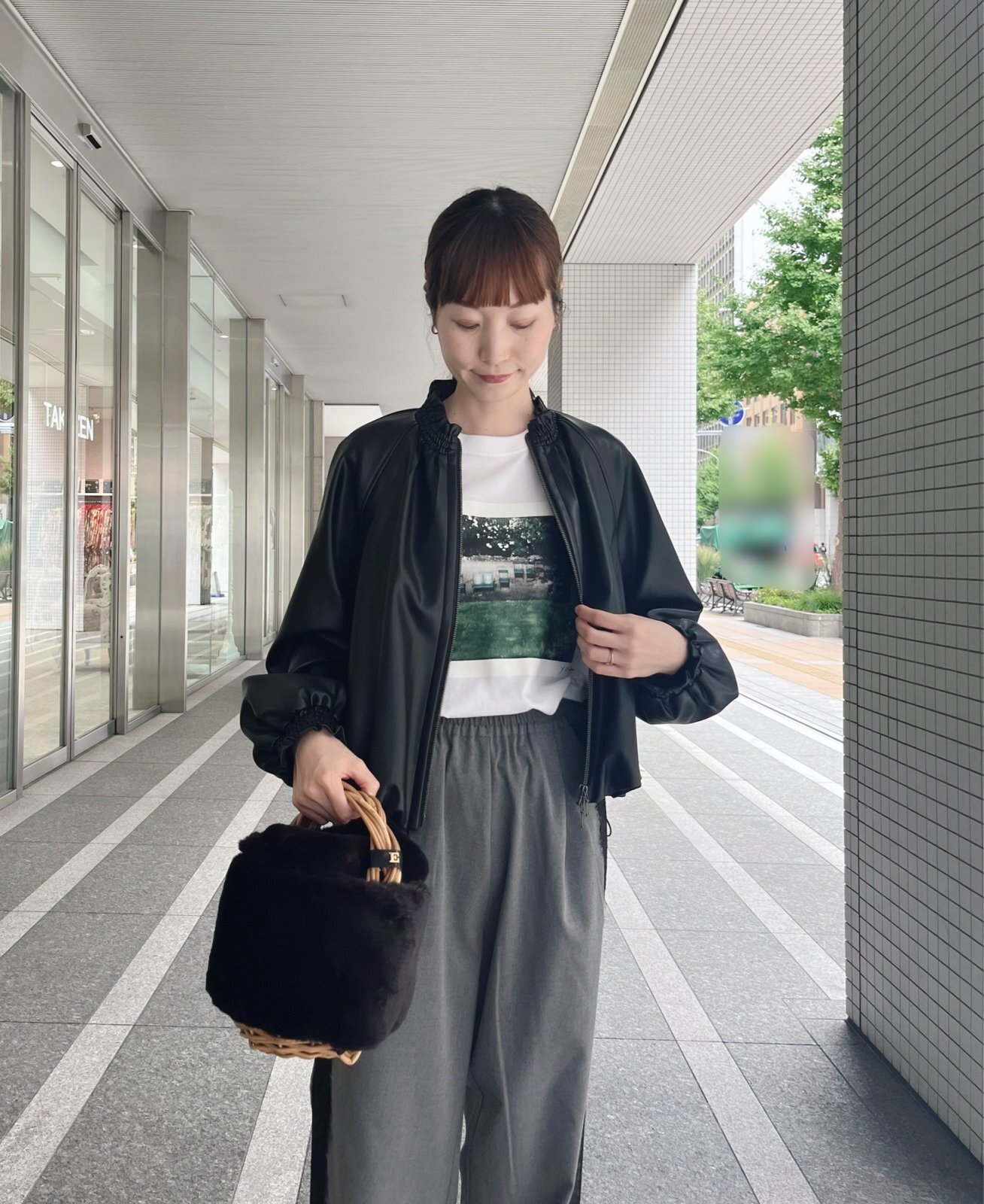 MARILYN MOON マリリンムーン soft eco-leather blouson