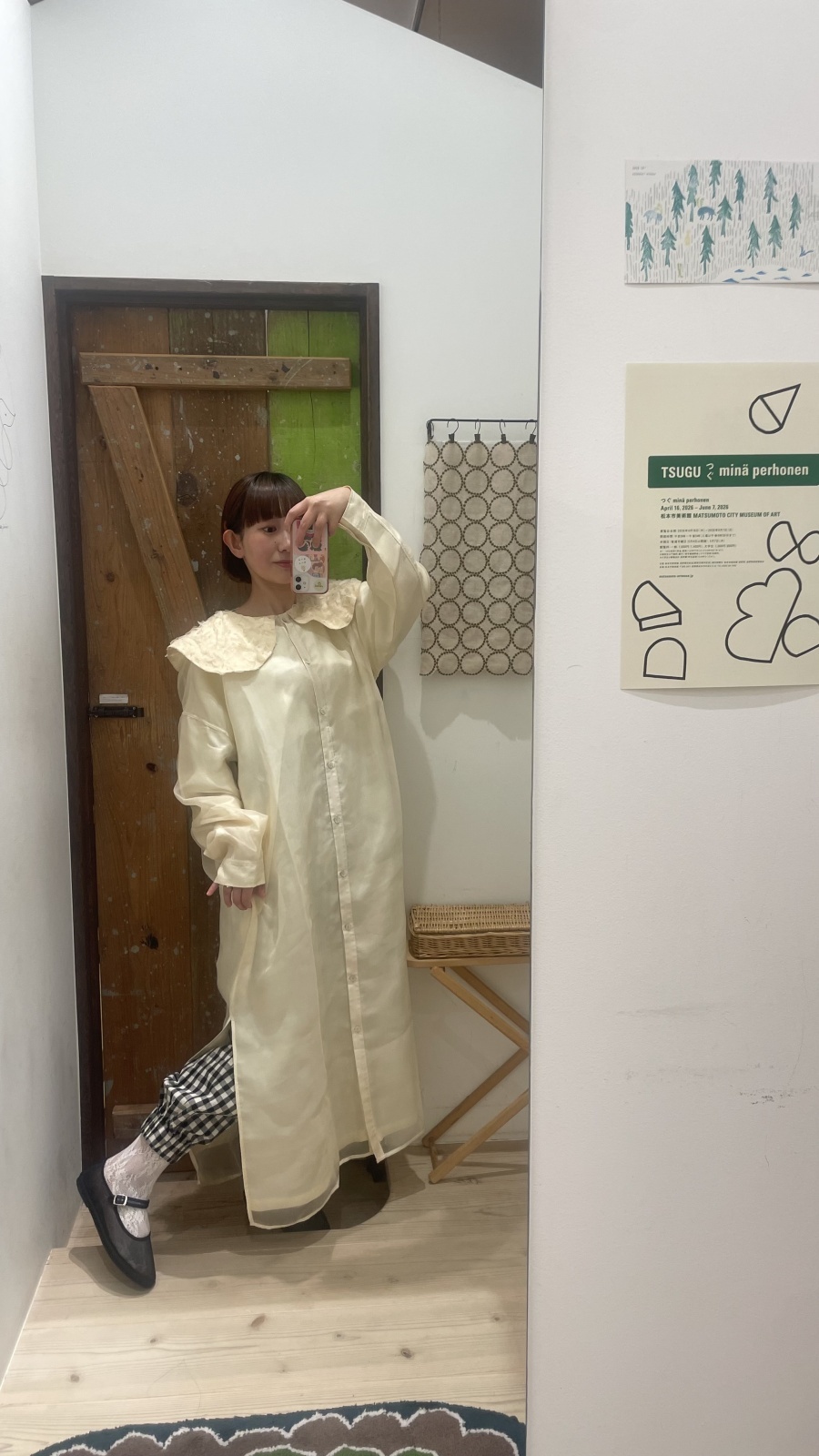 『希少完売』BUNON　ブノン　エンブロイダリー　ケープ　シルク　カディ BUNON ブノン Khadi Silk Organdy & Embroidery Collar Dress