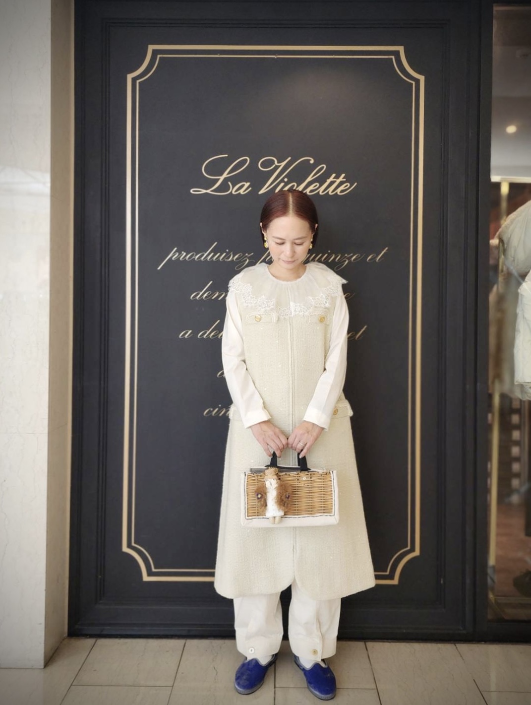 MUVEIL ツイードベストワンピース 