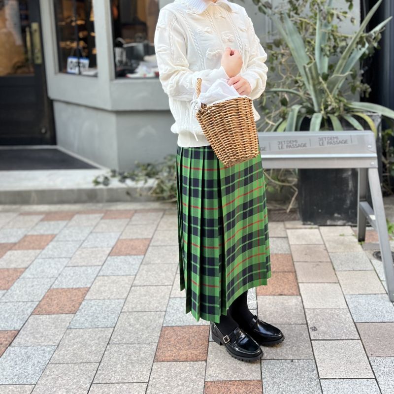 【新品未使用】child woman チェックプリーツスカート