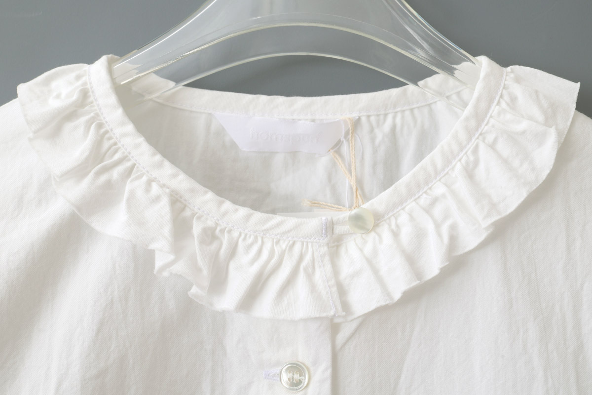 SALE15%OFF!! コットントリプルツイル ロングフリルBL(232-5720:WH)