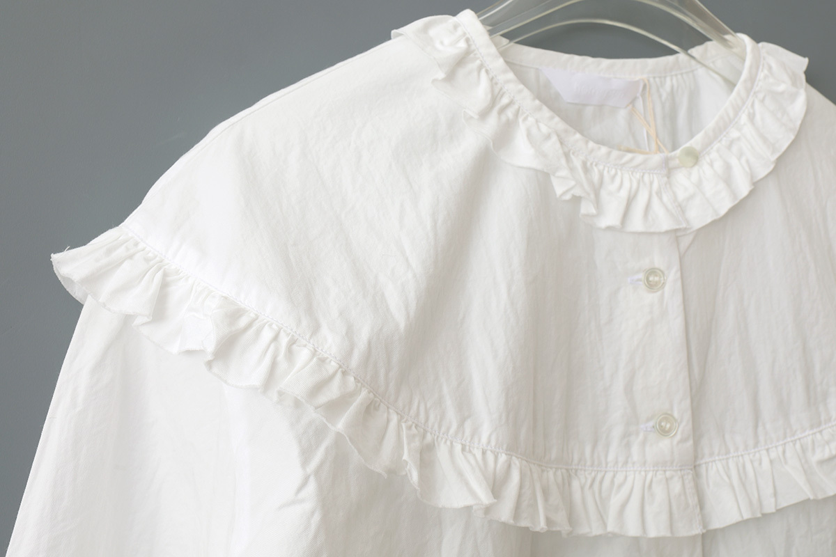 SALE15%OFF!! コットントリプルツイル ロングフリルBL(232-5720:WH)