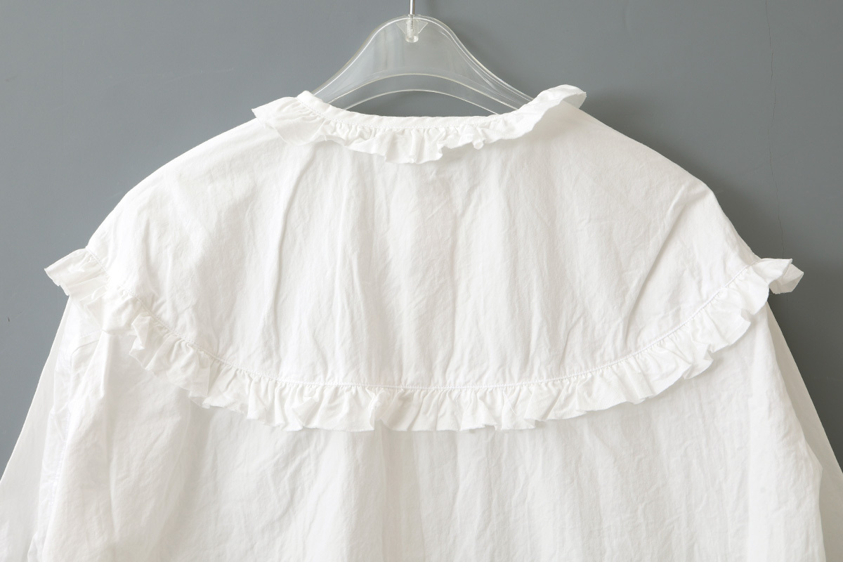 SALE15%OFF!! コットントリプルツイル ロングフリルBL(232-5720:WH)
