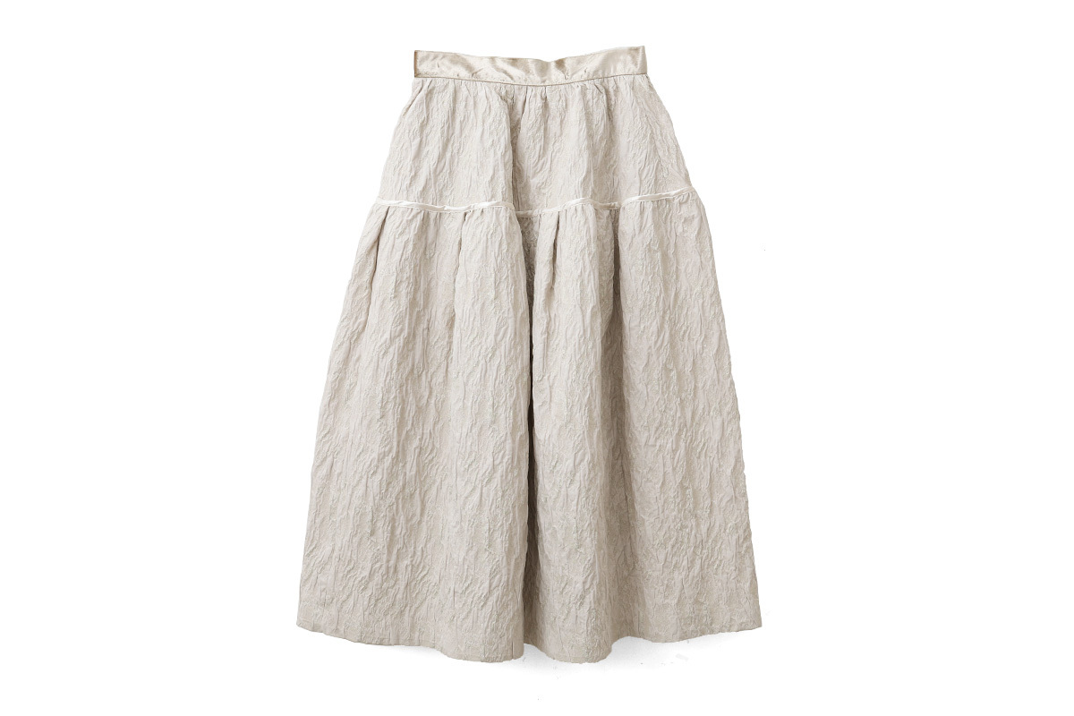 leur logette ルールロジェット Lame tree jacquard skirt 