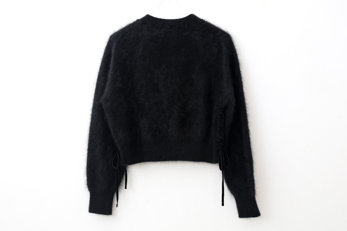 leur logette カシミヤ100% カーディガン プラック 1 日本製