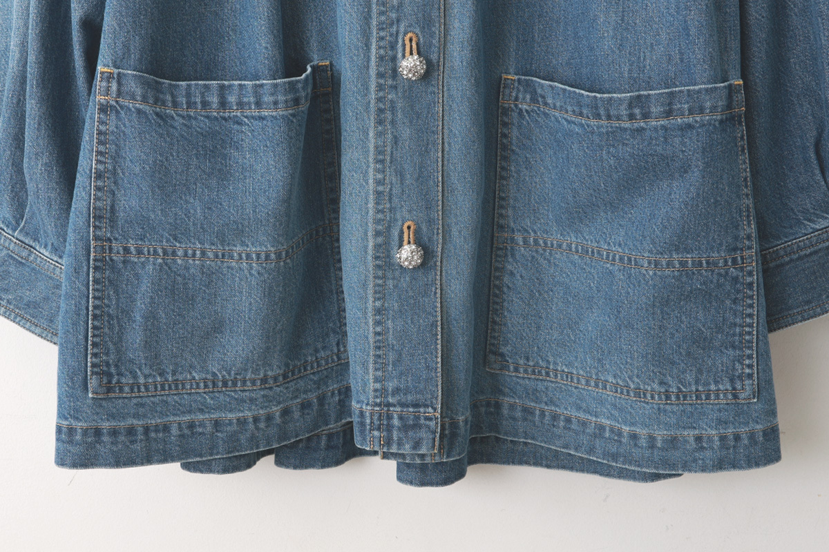 【美品】leur logette (ルール ロジェット)ビジューデニムジャケット leur logette ルールロジェット 10oz denim jacket