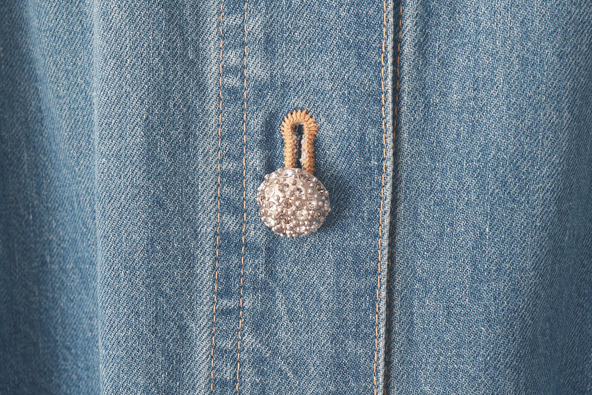 【美品】leur logette (ルール ロジェット)ビジューデニムジャケット leur logette ルールロジェット 10oz denim jacket