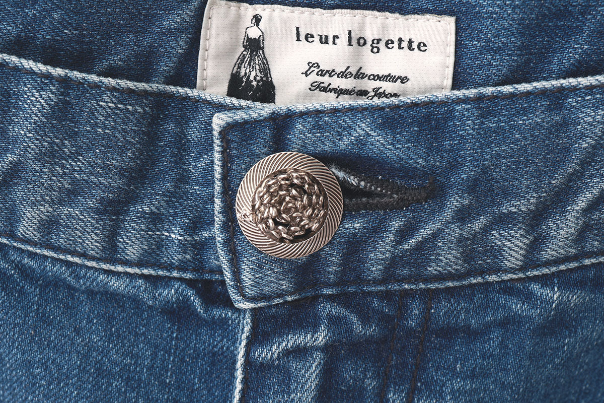 leur logette ルールロジェット 12oz denim pants with bijou