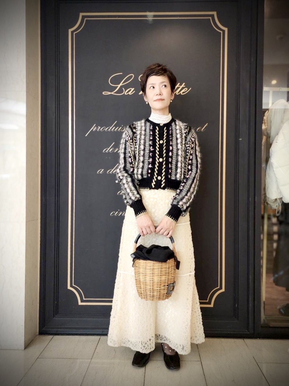 leur logette ルールロジェット mohair wool tweed knit cardigan leur logette ルールロジェット mohair wool tweed knit cardigan