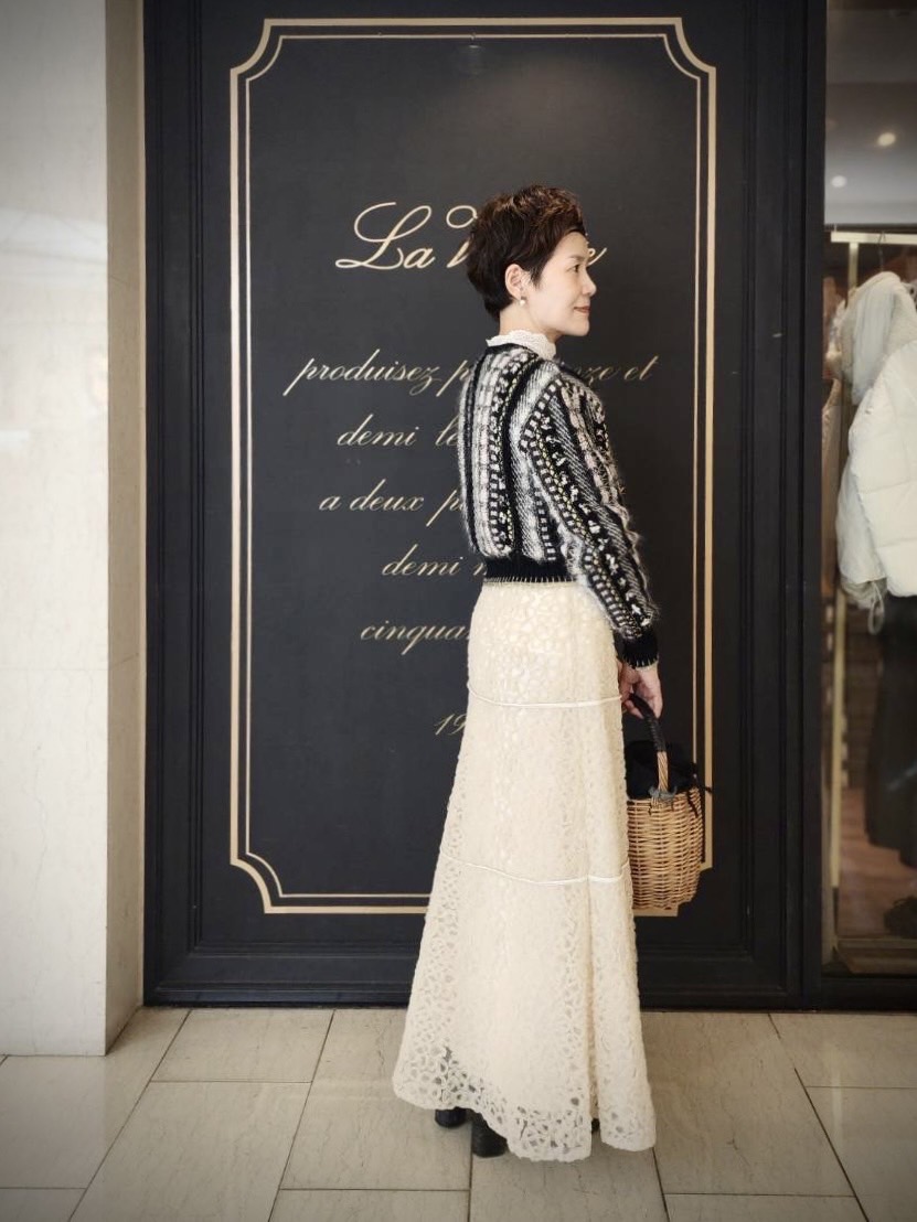 leur logette ルールロジェット mohair wool tweed knit cardigan