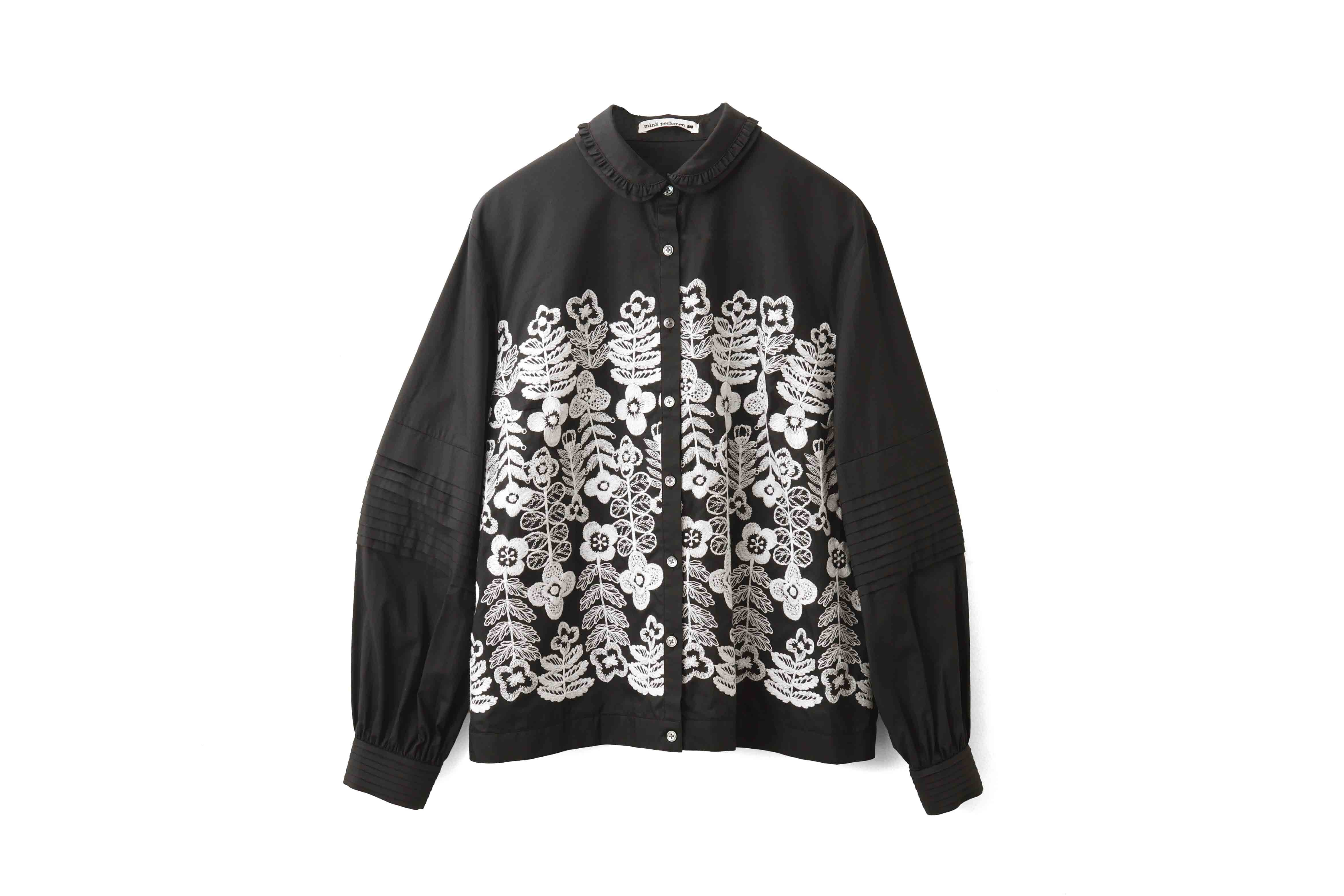 【mina perhonen】ミナペルホネン ウール100% タイカラーブラウス mina perhonen ミナぺルホネン swing garden ブラウス