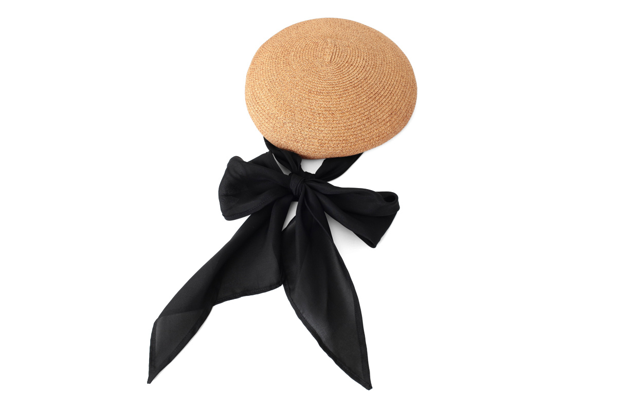 ペーパーブレードミニベレー（Black）Sugri ベレー帽 リボン - ヘアバンド