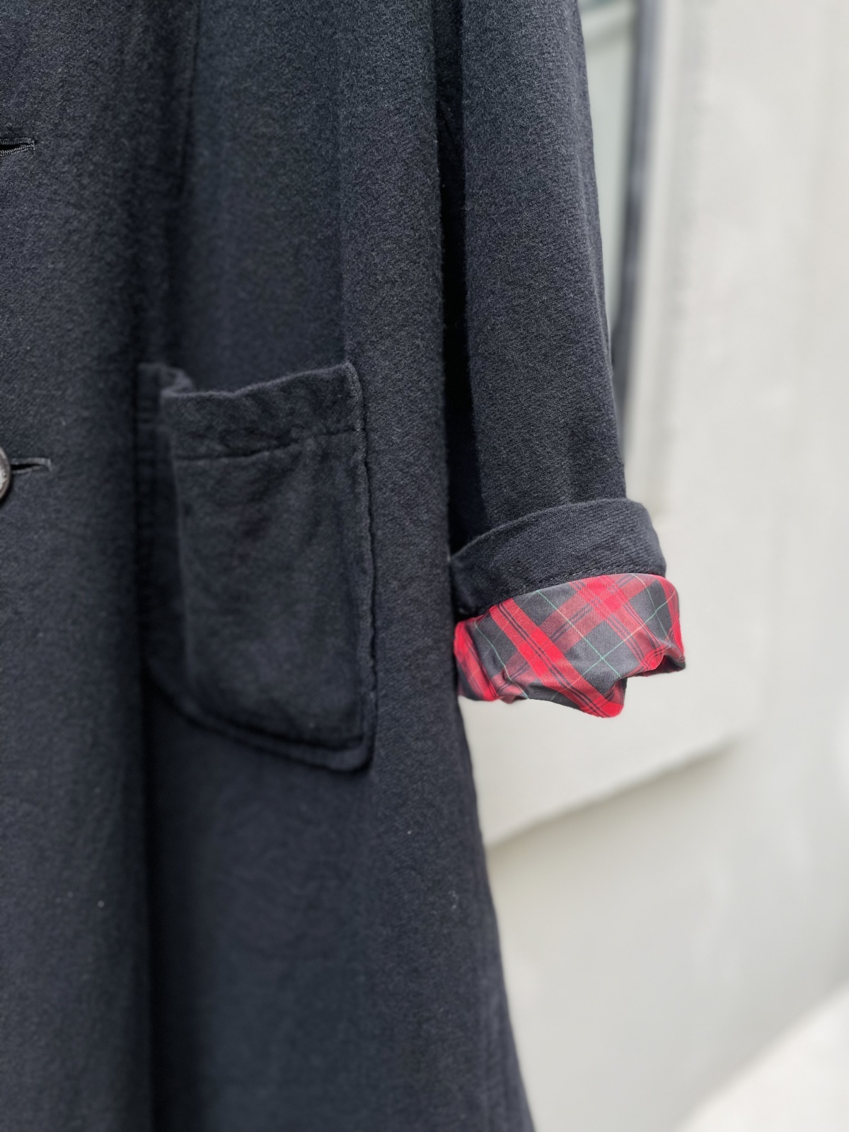 tao COMME des GARCONS タオ縮絨ロングコート！ tao タオ ウールナイロンツイル縮絨